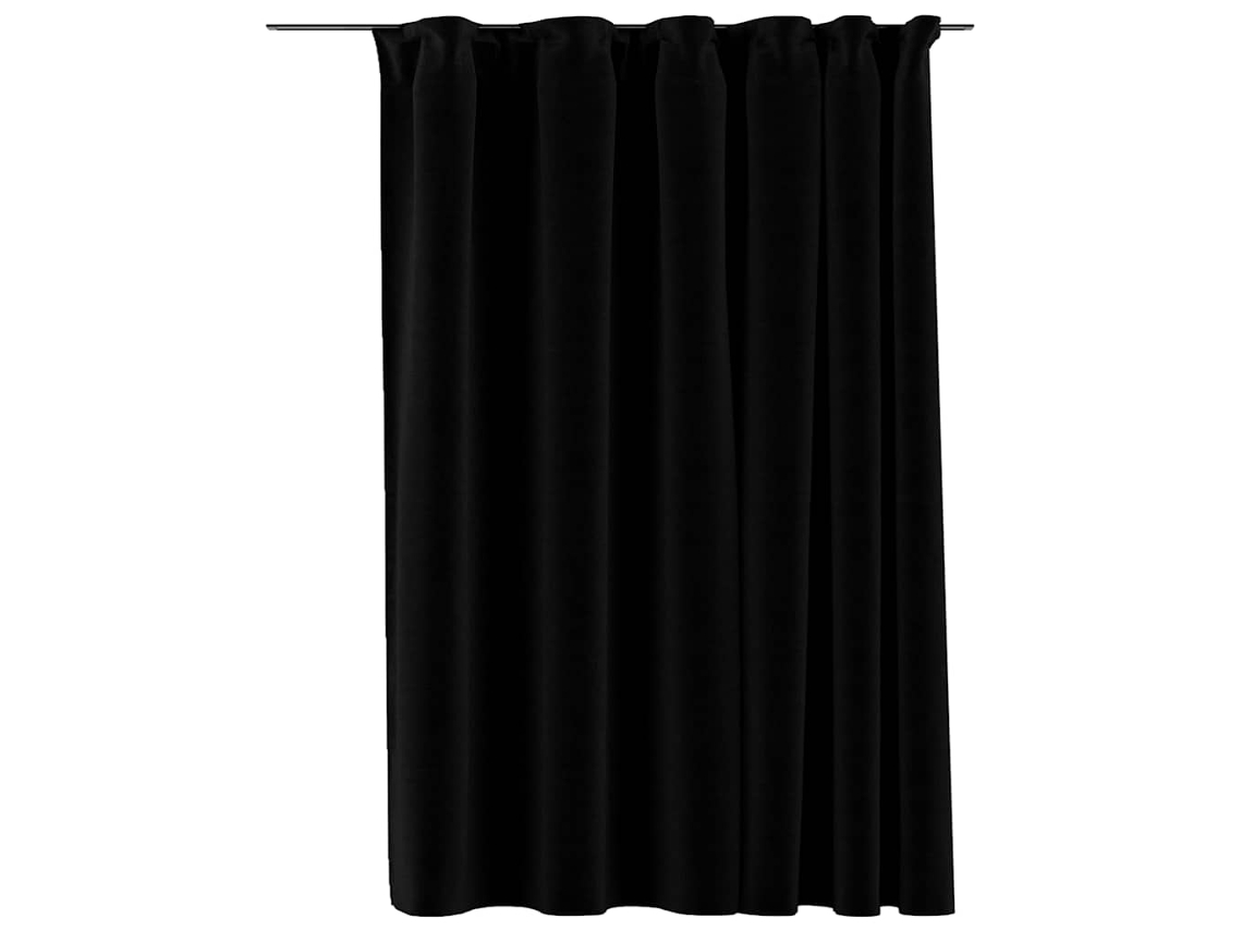 Maison Exclusive - Cortinas Opacas Aspeto Linho Com Ganchos 290x245 Cm Preto