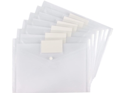 Conjunto de 5 Bolsos Plásticos A4 para Documentos com Aba BRILVIBERA