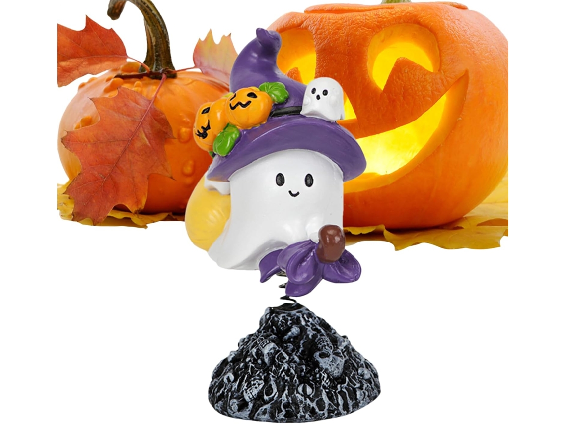 Escultura De Fantasma Com Cabeça Oscilante Para Decoração De Halloween |