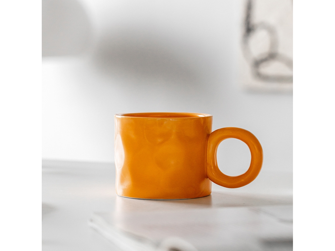 Caneca de Café Artesanal Nórdica Criativa Klein Azul, com Pulseira, em Porcelana . MDUG (450ml)