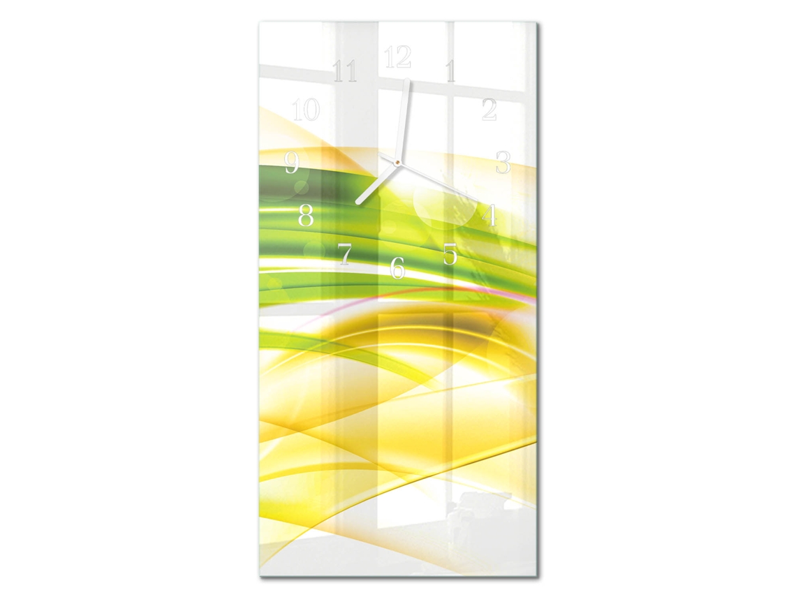 Relógio De Parede De Vidro Verde Espelharte (30x60 Cm)