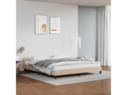 Vidaxl Estrutura Cama C/ Cabeceira Sem Colchão 160x200 Cm Cappuccino