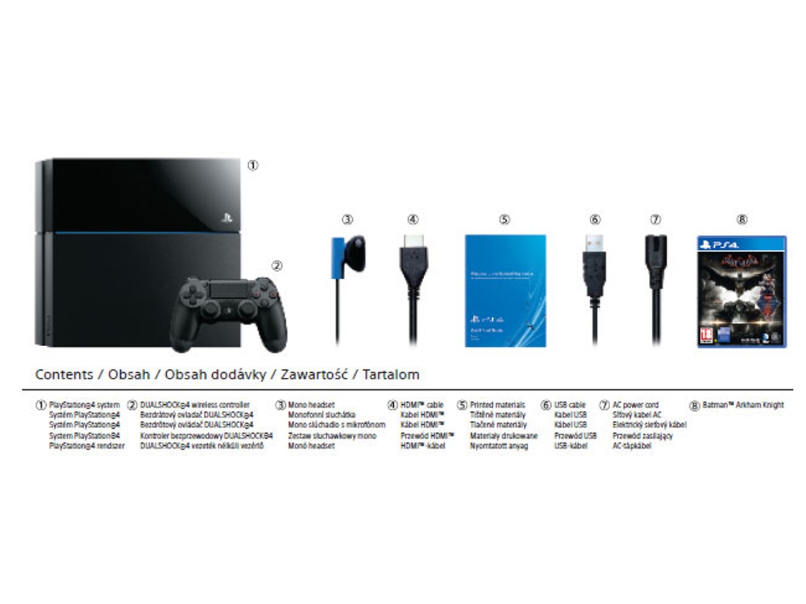 Consola PS4 Standard + Batman Arkam Knight (500 GB)