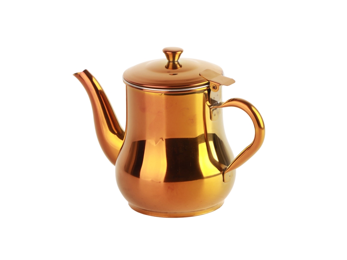 Olla De Té Y Café De Acero Inoxidable 500ml Para Cocina Rojo Con Filtro De Malla