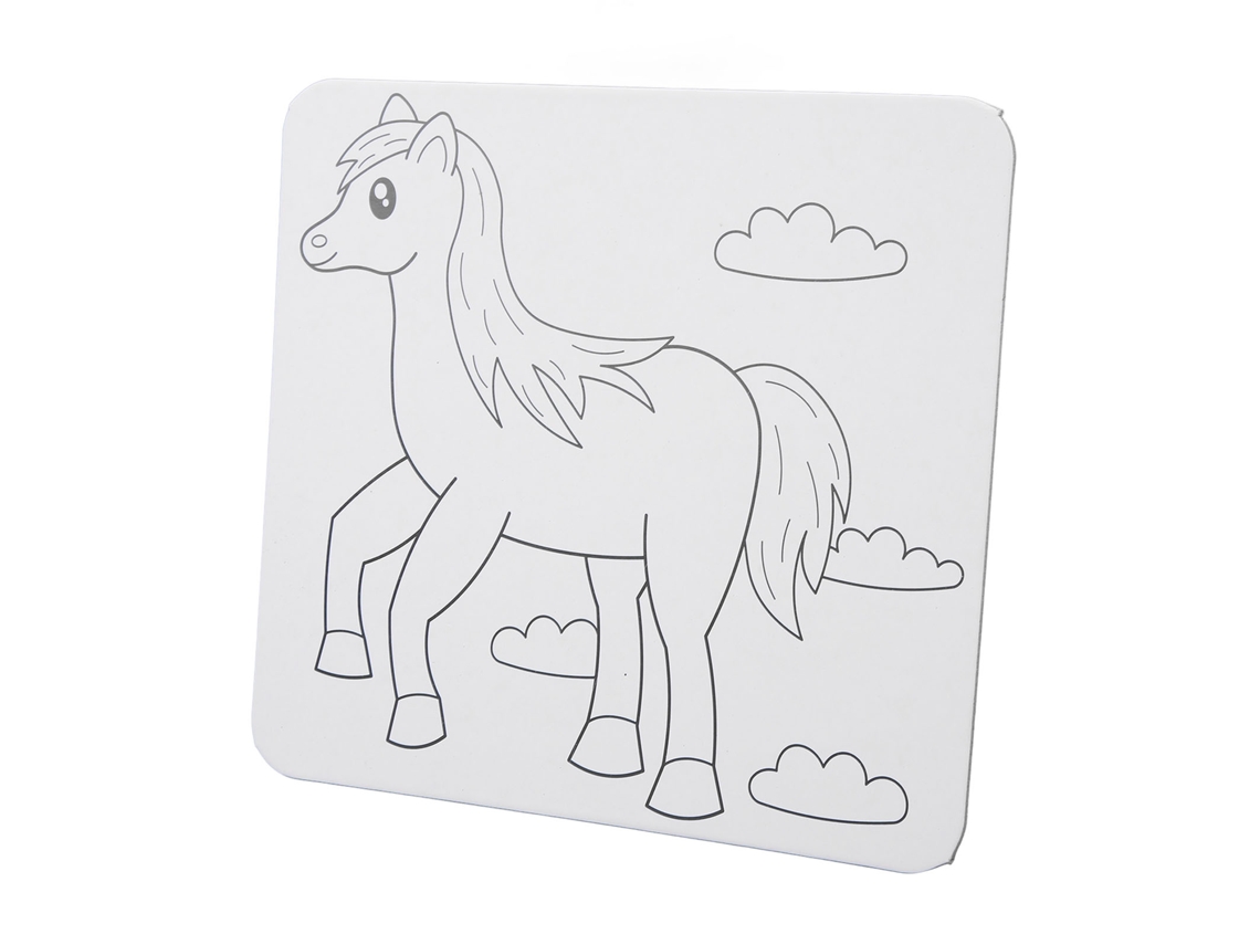 Lienzo com Contorno de Animal, Pintura para Crianças, DIY, Cavalo S/MARCA