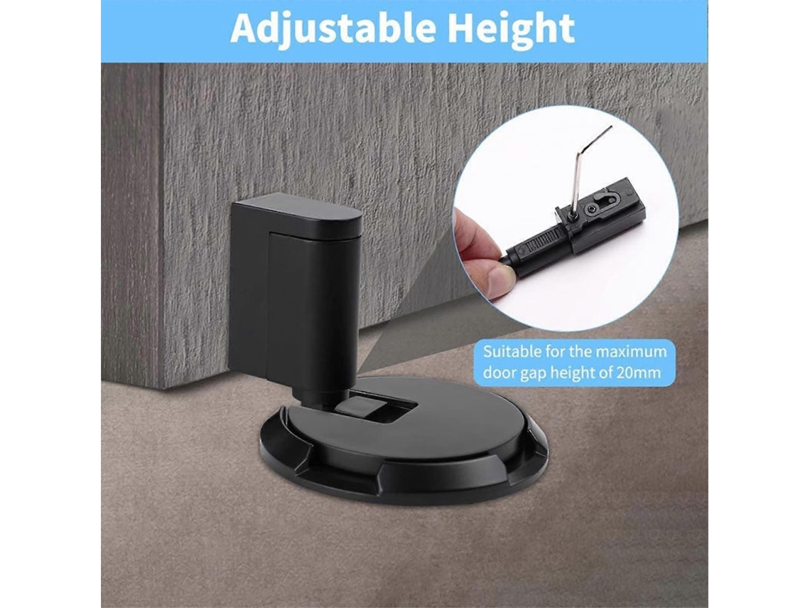 Batente De Porta Mecânico Silencioso Preto Para Piso, Design Sem Furos Bom Aquaforge