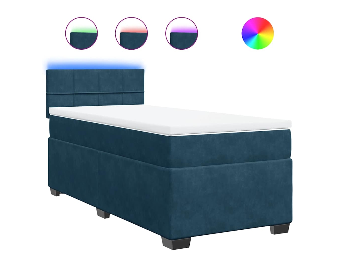 Box Spring Bed, Box Spring Beds Vidaxl Azul Veludo (90 X 200 Cm)