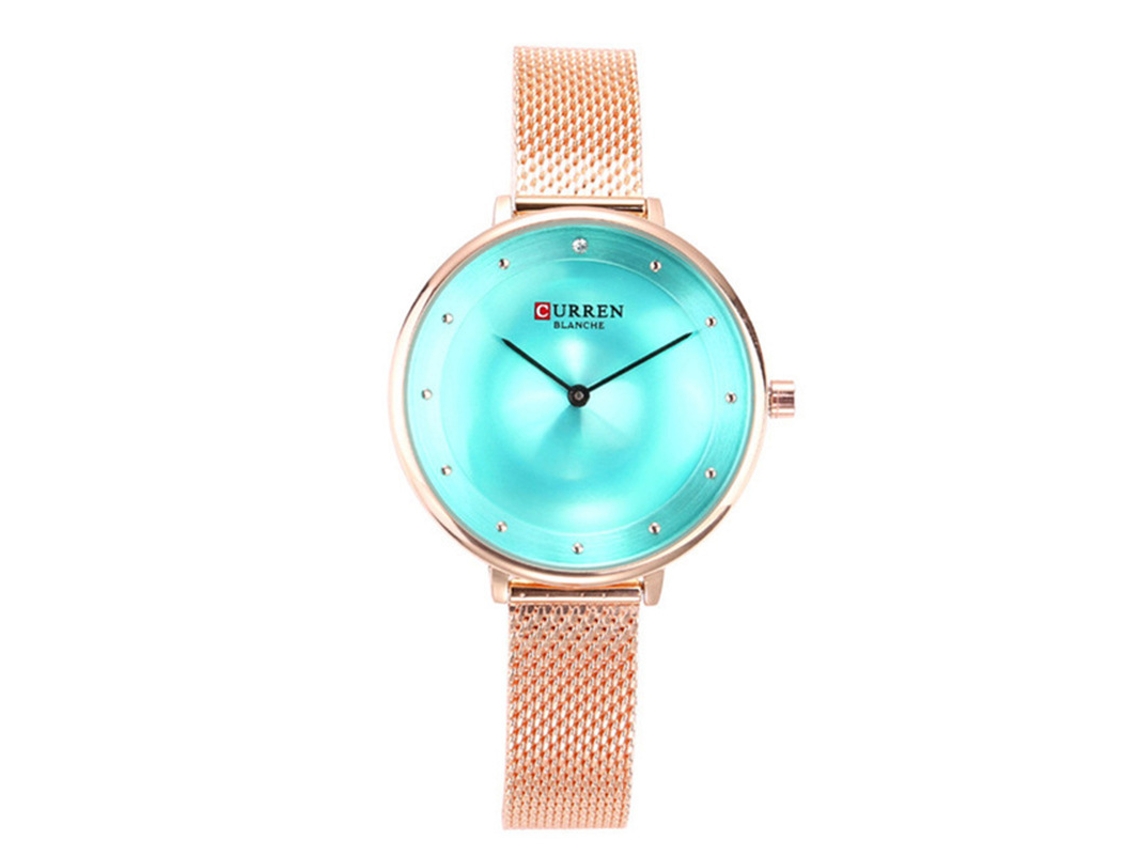 Relógio feminino de quartzo moderno com pulseira de aço, MDUG