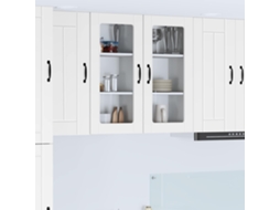 Vidaxl Armário De Vidro De Parede Lucca 2 Unid. Branco