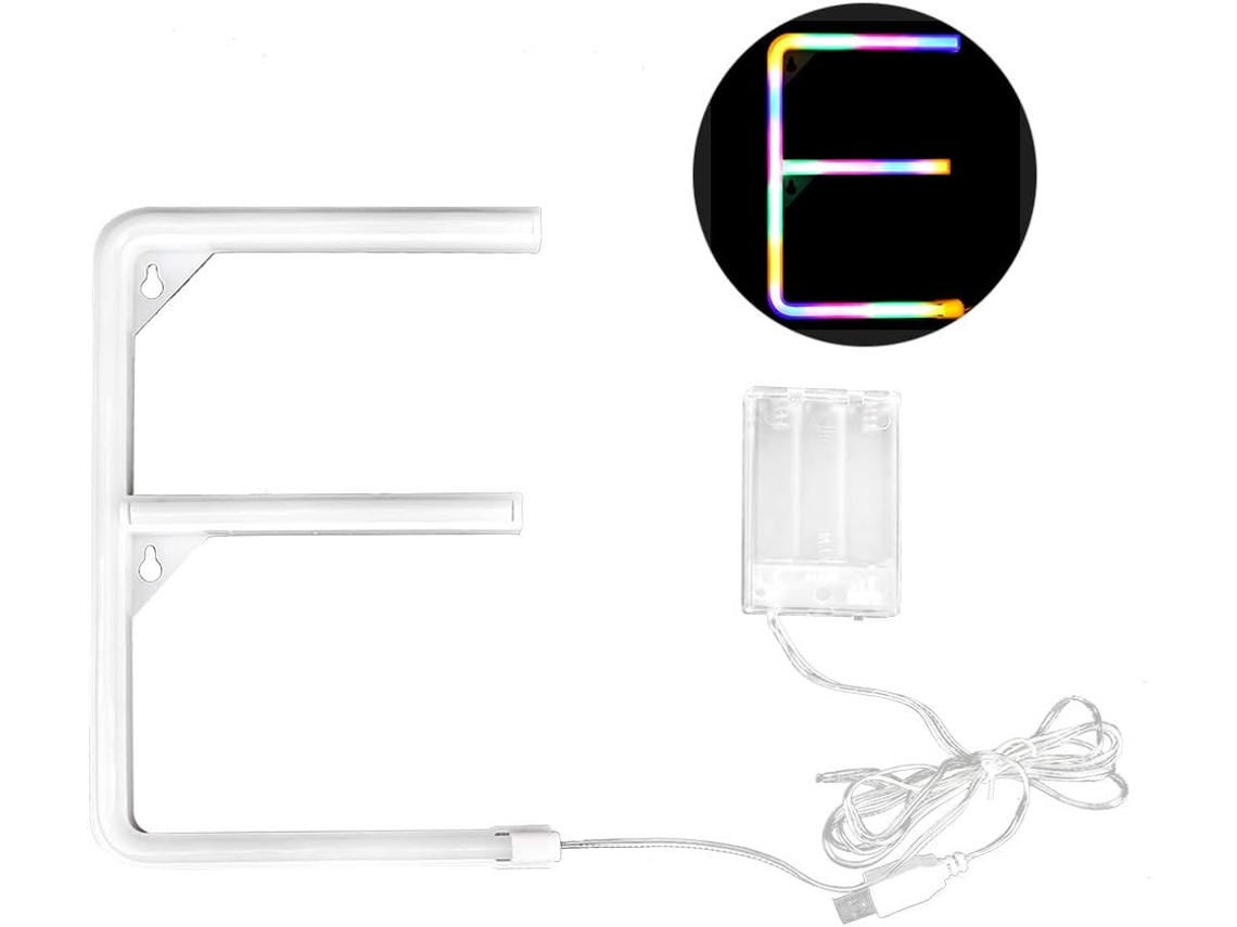 Luminária Led Em Formato De E, Elegante E Exclusiva, Luz Decorativa