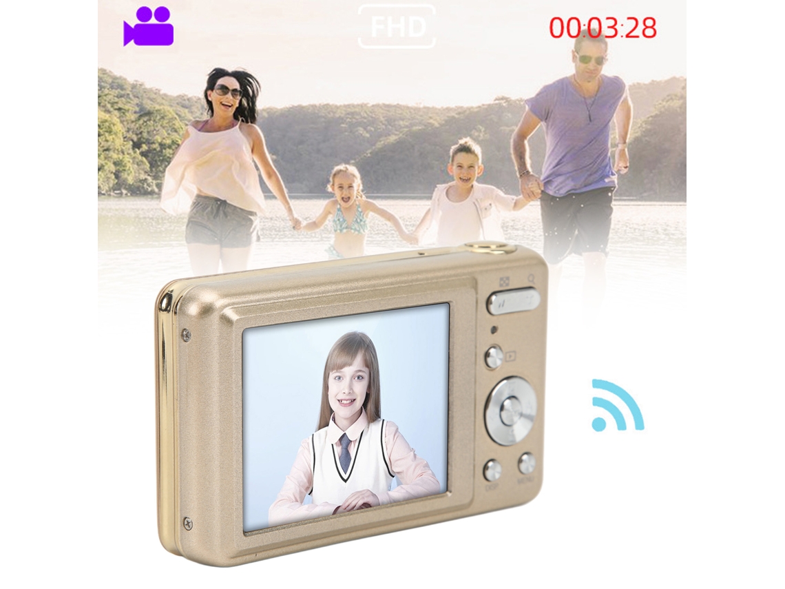 Câmera Digital Portátil De 2,7 Polegadas, Metal Abs, 48mp, Alta Definição, Zoom Óptico De 8x, Para Crianças E Iniciantes, Dourada Brilvibera