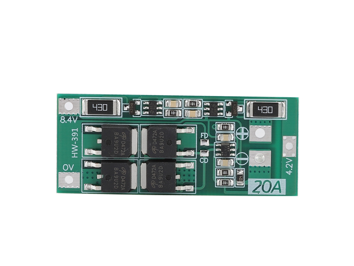 Placa Mali de proteção para bateria 18650 2S HW 391, balanço, 8.4-9V, 20A