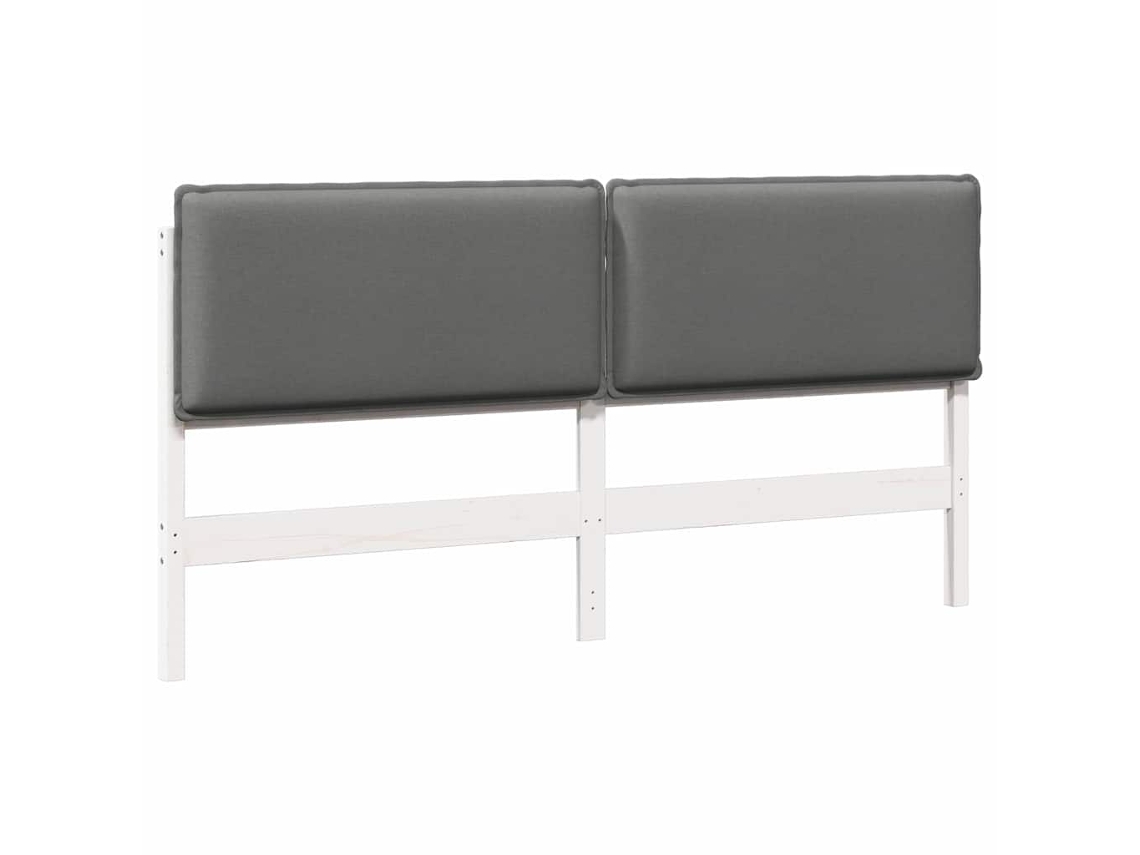 Cabeceira Estofada com Cabeceira Branco e Cinza Claro 200 cm MAISON EXCLUSIVE