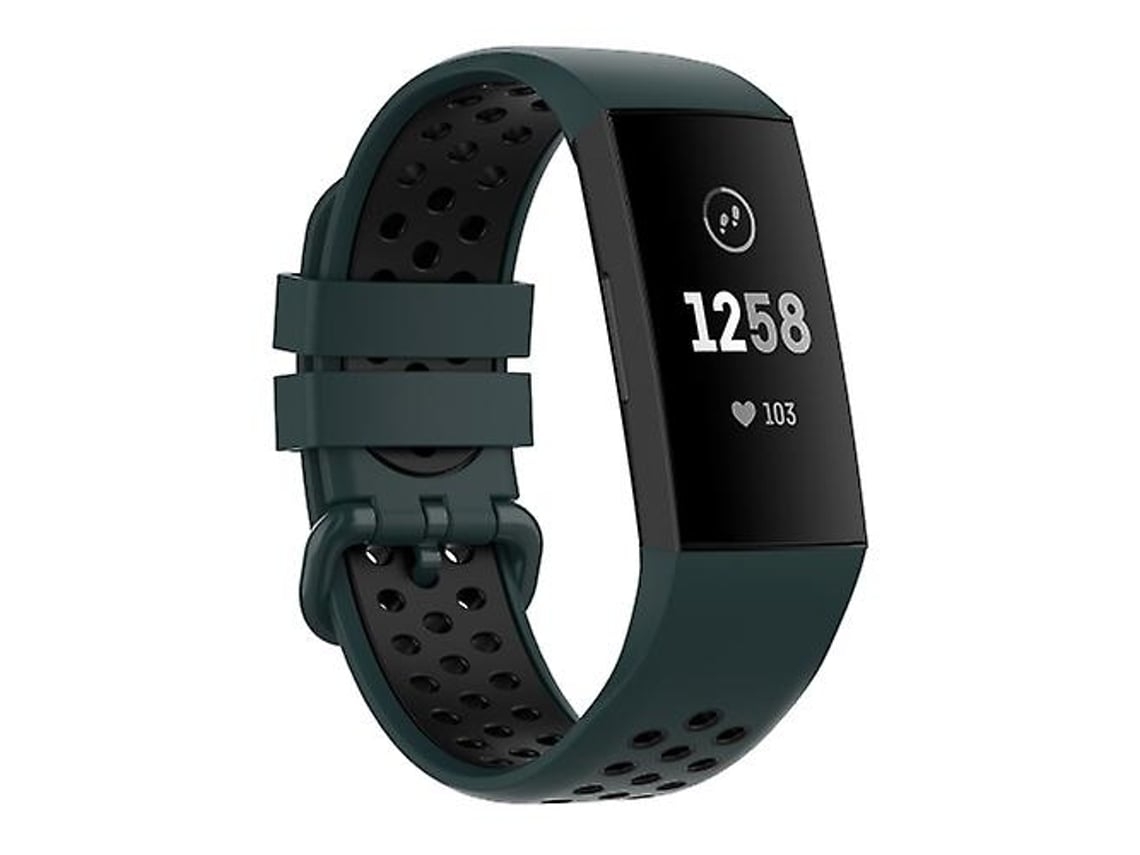 Lurelia Pulseira, Compatível Com Fitbit Charge 4/ 3/ Se Botão De Relógio, Duas Cores, Silicone, Verde Oliva, Preta