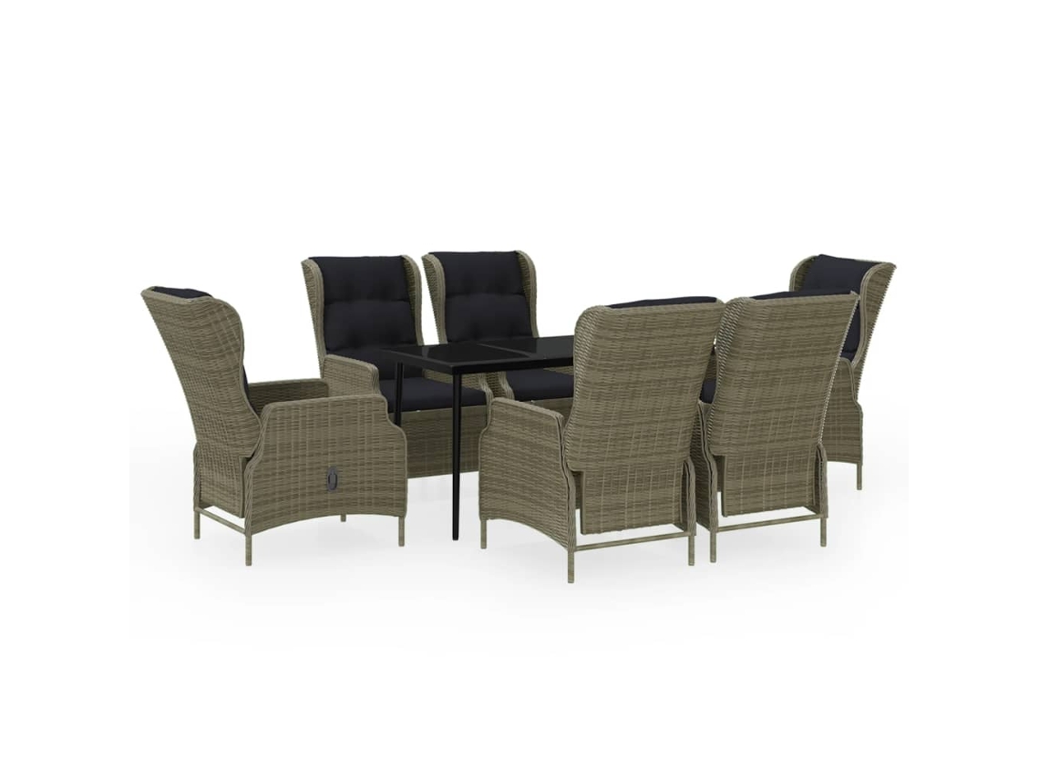 Garden Dining Set, Garden Dining Sets Vidaxl Marrom Rattan / Vime (140 Cm Table Length)