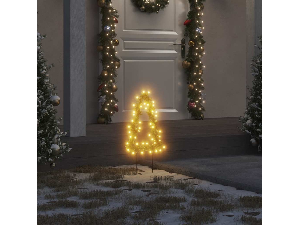 Vidaxl Decoração Árvore De Natal C/ Luz E Estacas 3 Pcs 50 Leds 30 Cm
