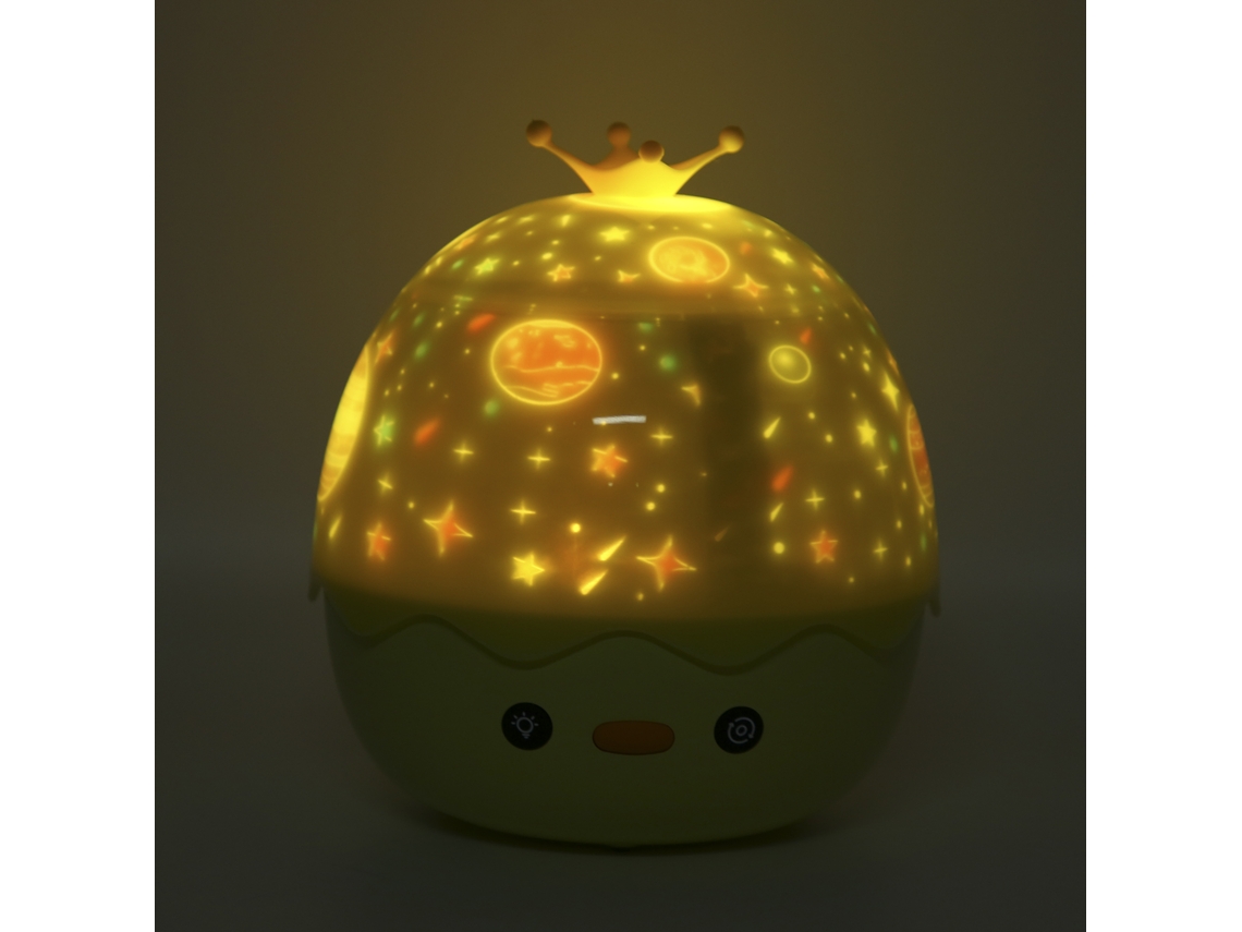 Projetor De Estrelas Patinho Fofo Luz Noturna Colorida Infantil