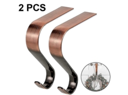 Rebe porta Medias de Navidad de Metal para Chimenea Gancho de Medias Bronce Rojo (2 Unidades)