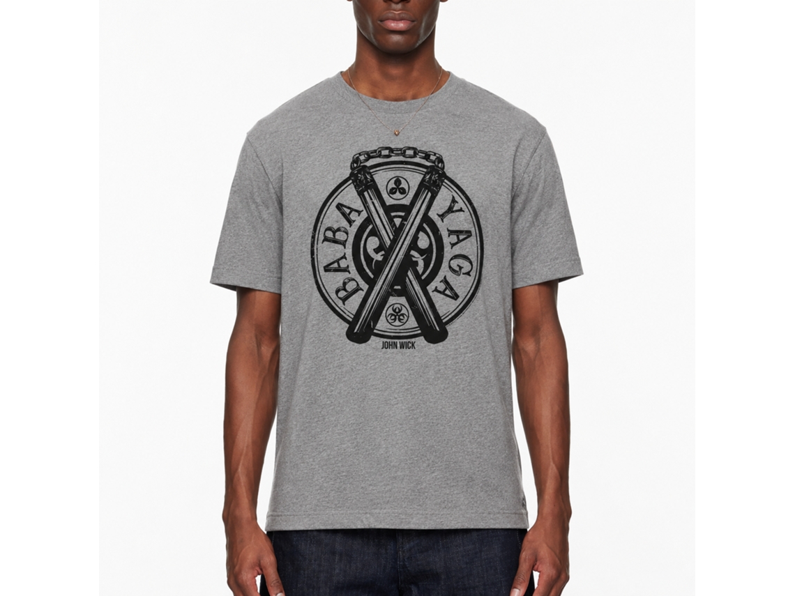 Rockinstone John Wick Baba Yaga Badge Solid Graphite Adult T-shirt Size:xxl