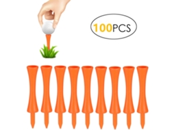 Conjunto de 100 Cravos de Golfe de 70 Mm em Plástico Laranja BRILVIBERA