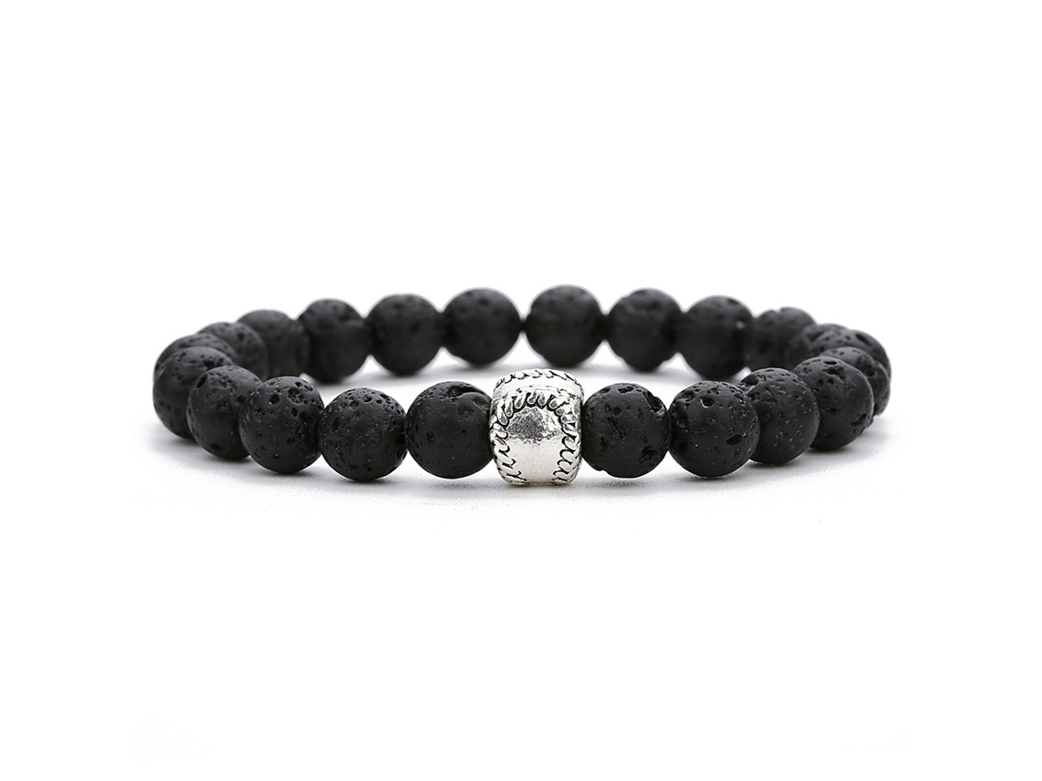 Pulseira Elástica Moda Unissex Acessório Pedra Lava