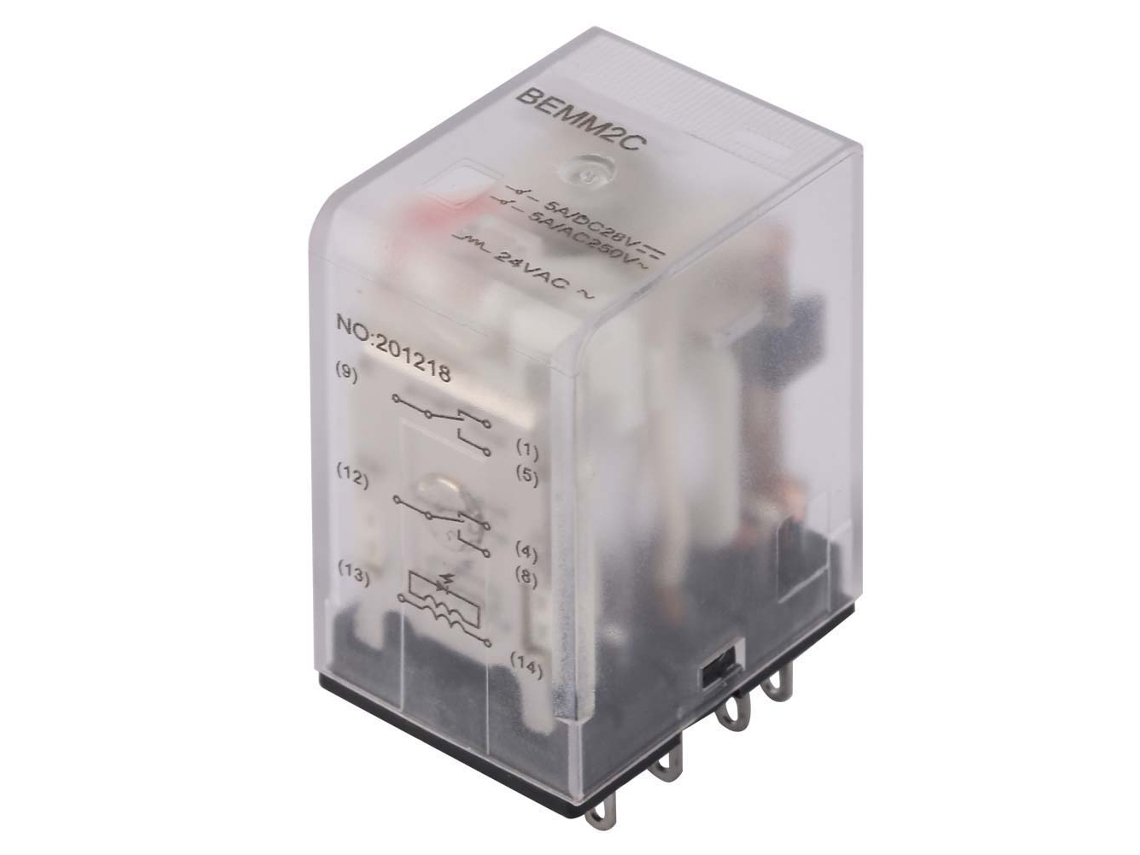 Relé Intermediário Electromagnético Veloriskku Bemm2c 8 Pinos 5a 24vac