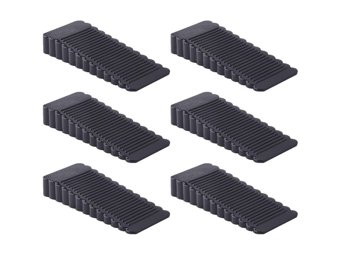 Taponeras Para Portas De Borracha Antideslizante, 6 Unidades, Preto, Protege Pisos E Portas, Flexível E Durável
