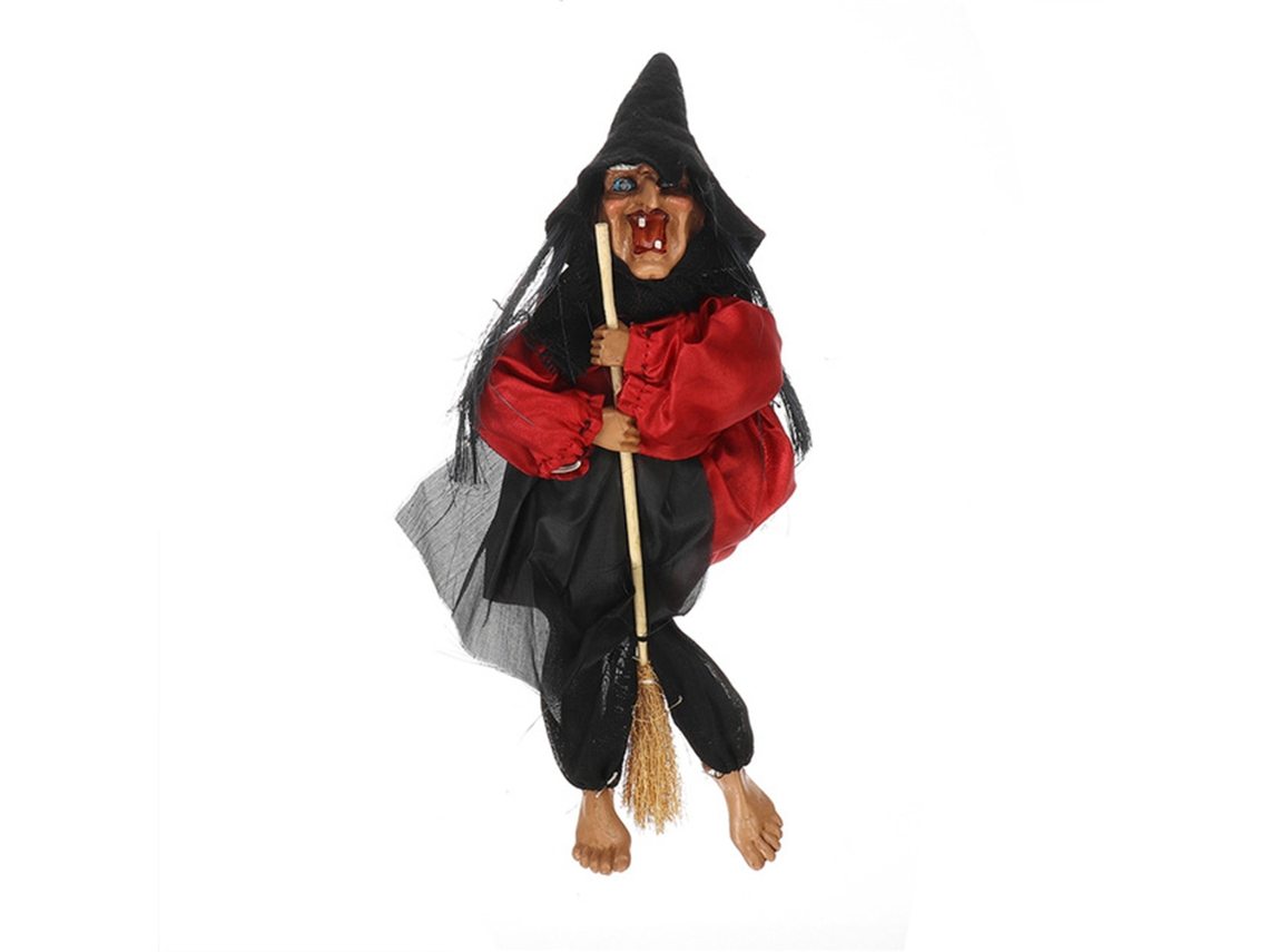 Decoração de Halloween com bonecas bruxas penduradas e controle de voz LAXISCREED