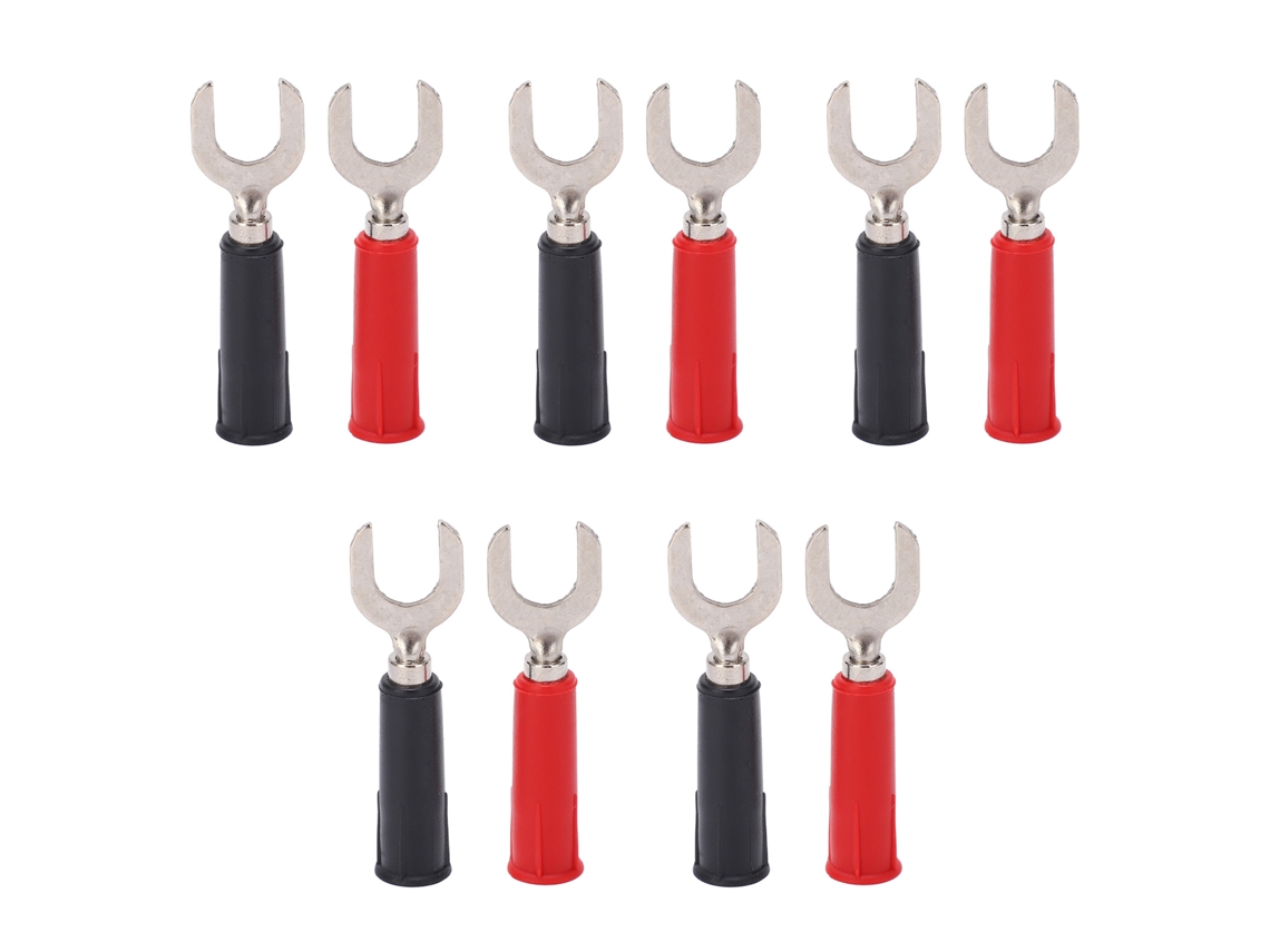 Conectores De Alambre Fork Spade Pvc Latón Y/u Tipo Plug Banana 8mm/4mm 10pcs