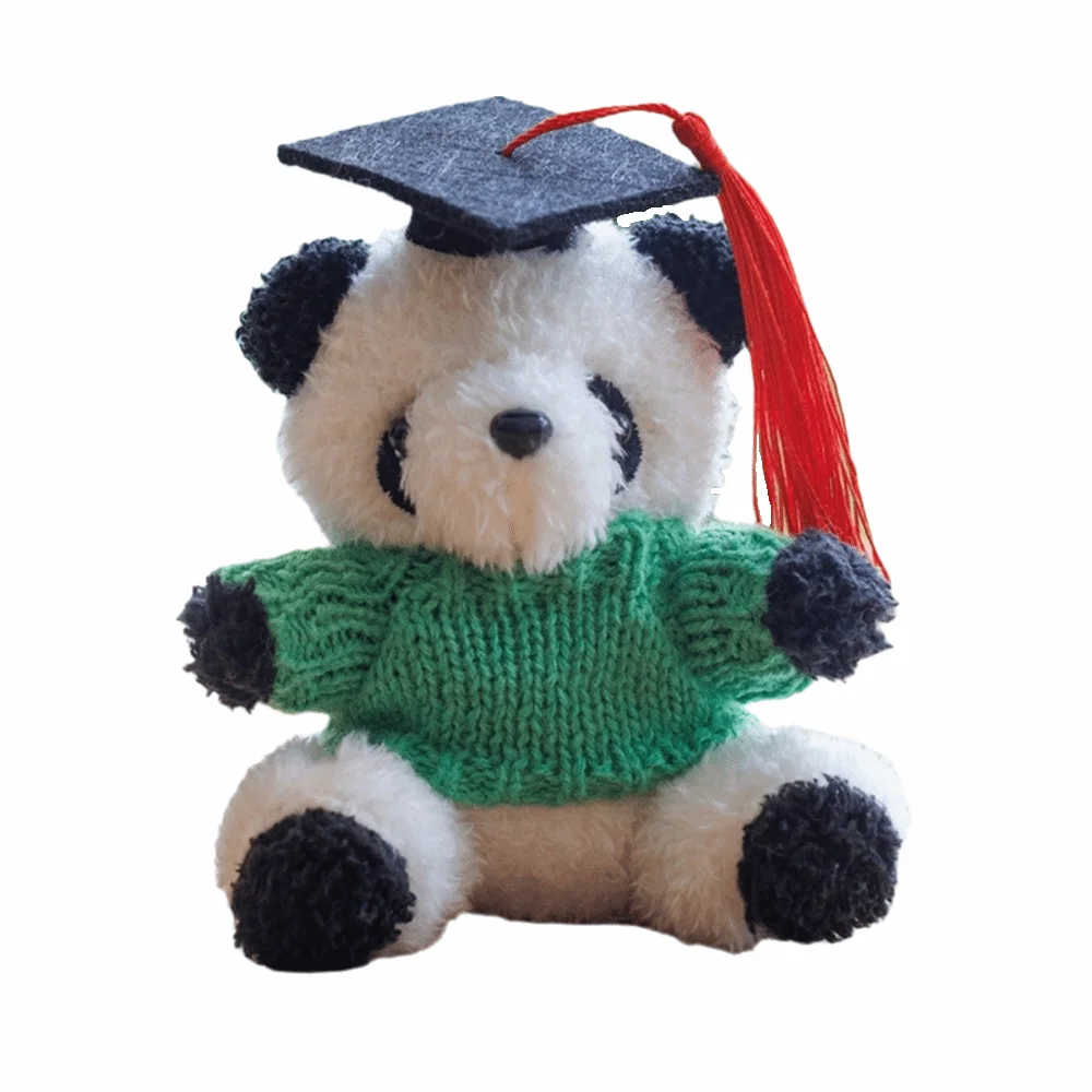 (verde) Estatueta De Panda Fofa Para Formatura, 10cm, Adorável E Macia, Estilo Desenho Animado