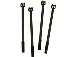 Canetas Em Gel Kawaii, Tinta Preta, Conjunto De 4 Unidades Com Ponta