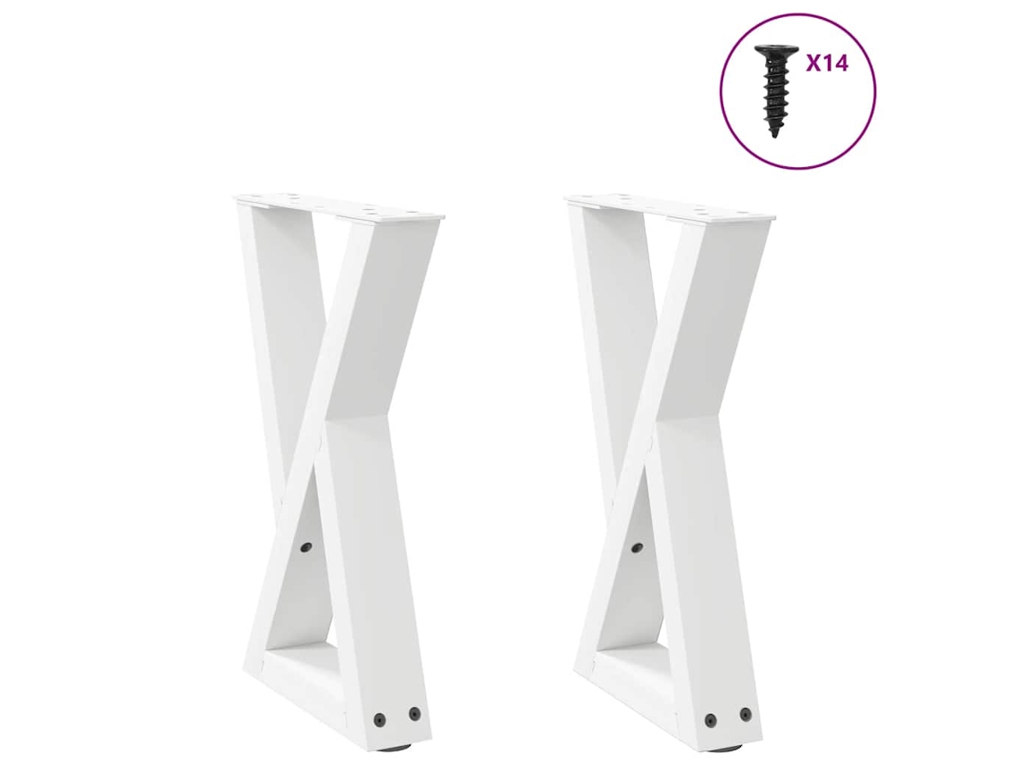 Coffee Table Leg, Coffee Table Legs Vidaxl Branco Aço (28 X (42-43.3) Cm)