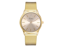 Relógio de Pulso Feminino Casual Lvpai Pulseira de Silicone Estilo Simples Quartzo Dourado