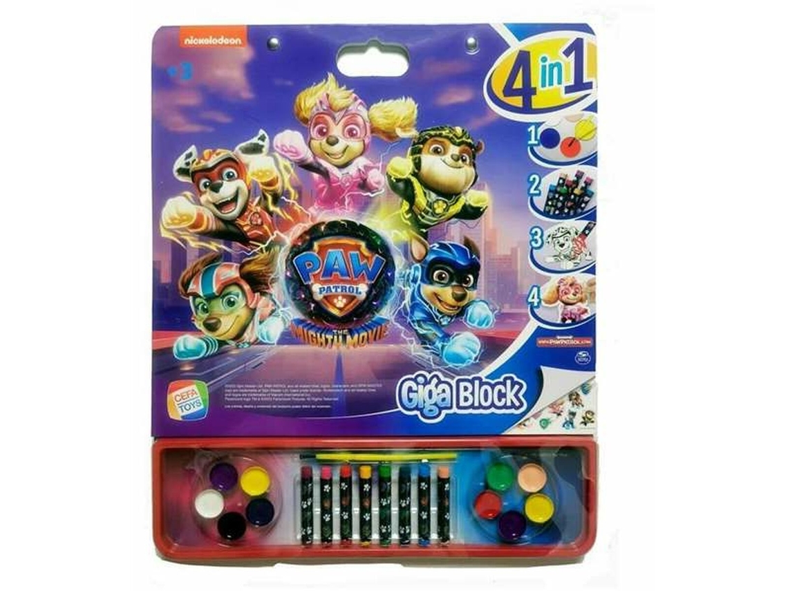 Desenhos para Pintar THE PAW PATROL Giga Block Álbum de Autocolantes 4 em 1