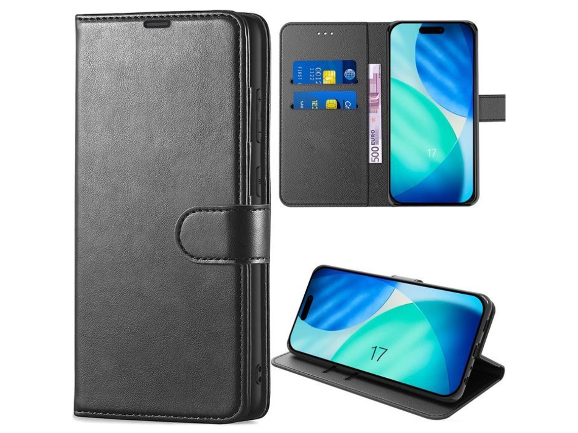 Capa Para Iphone 17 - Booling - Proteção Total Contra Impactos E Arranhões Em Couro Sintético - Preta