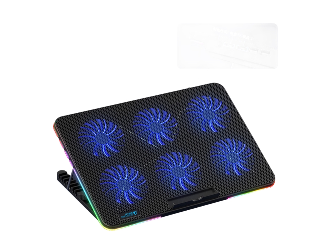 Suporte Cooler Gaming Ajustável Para 12 A 17 Polegadas Computador F5 - 10 Efeitos De Iluminação Incríveis