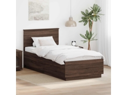 Vidaxl Estrutura da Cama com Cabeceira Carvalho Castanho 70 X 190 Cm