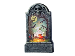 Ats lâmpada Decoratsiva de Tumba de Halloween com Padrões Especiais Luz Led para Festa Bar Lar Fantasma Branco