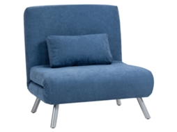 Poltrona Individual Clic-clac 3 Em 1, Encosto Regulável, Almofada E Assento Amplo, Azul.