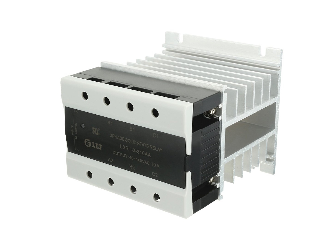 Ca para 10a 90 250 Vca 40 440 Relés de Estado Trifásicos com Pasta Térmica Ssr + Dissipador Calor CHABERLU