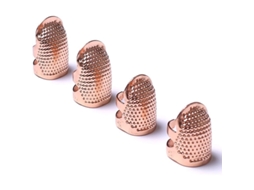 4 Dedales de Costura de Metal Dourado Rosa, Proteção de Dedos Ajustável para Costura a Mão, Tallas S e M | S/MARCA