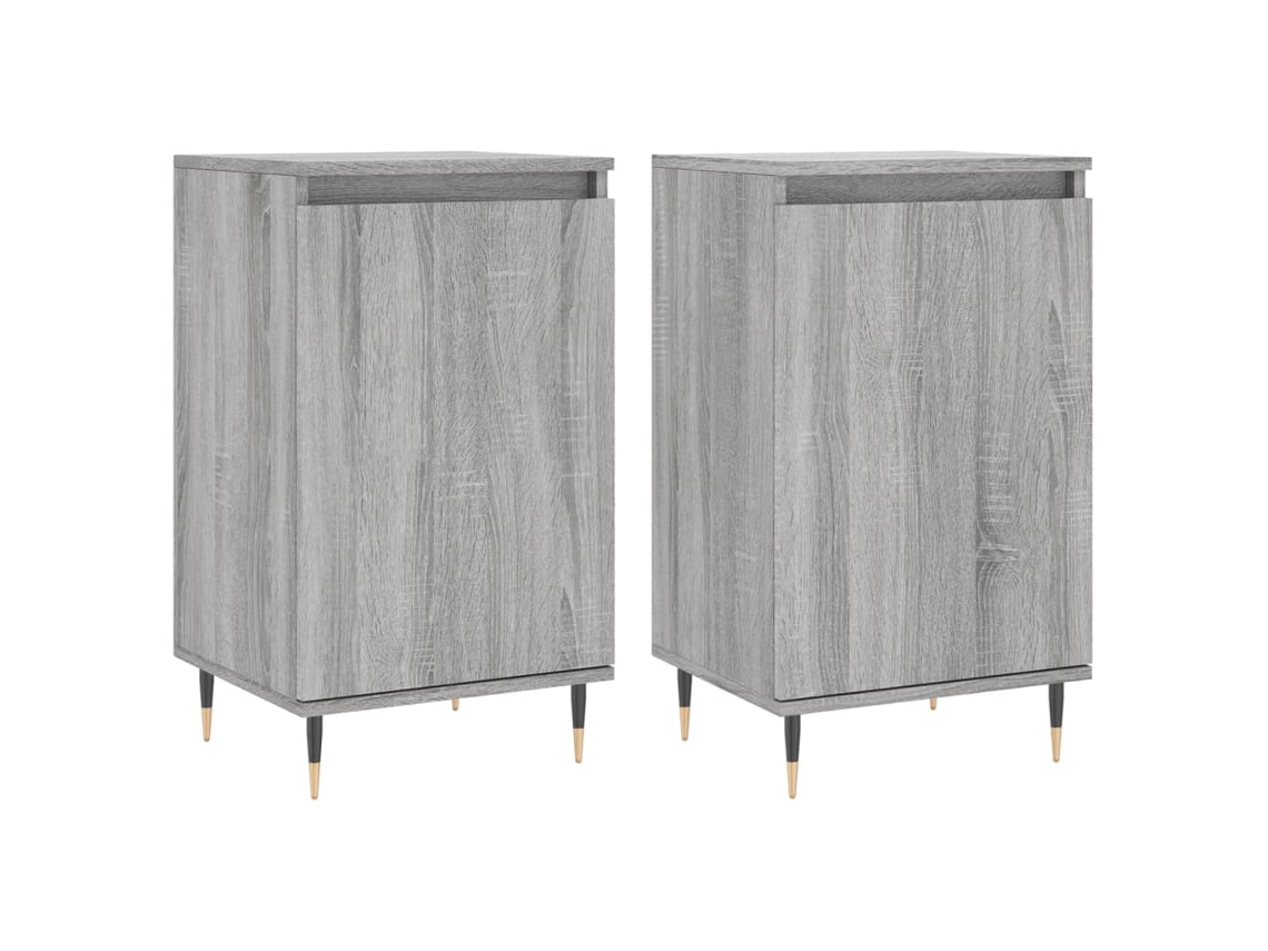 Conjunto de aparadores 40x35x70 cm em madeira Cinzento Sonoma, exclusivo da Maison.
