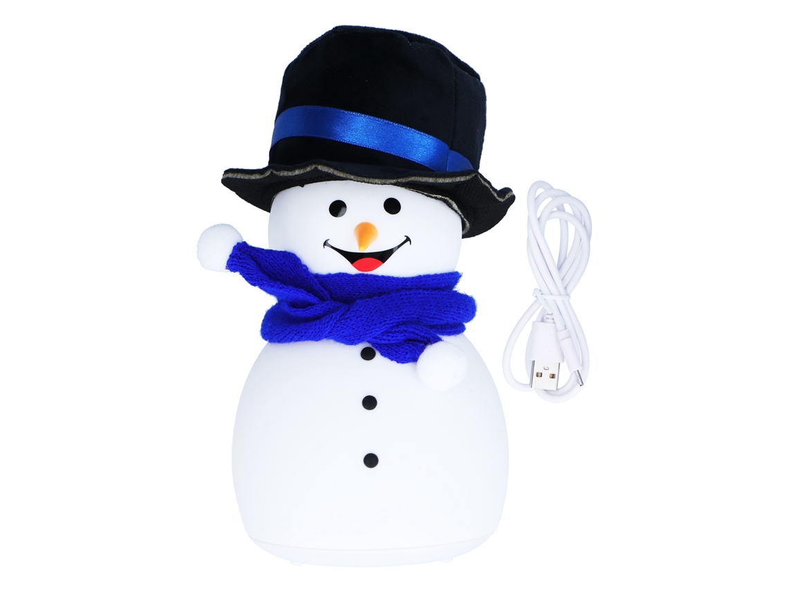 Luz Noturna Silicone Boneco de Neve com Controle por Toque e Música Usb S/MARCA