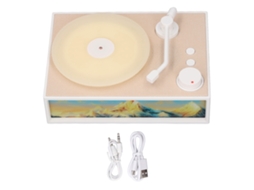 Primerox luz Noturna Alto falante Bluetooth Clássico Retrô com Luz Ambiente Suporta Cartão 32gb Branco