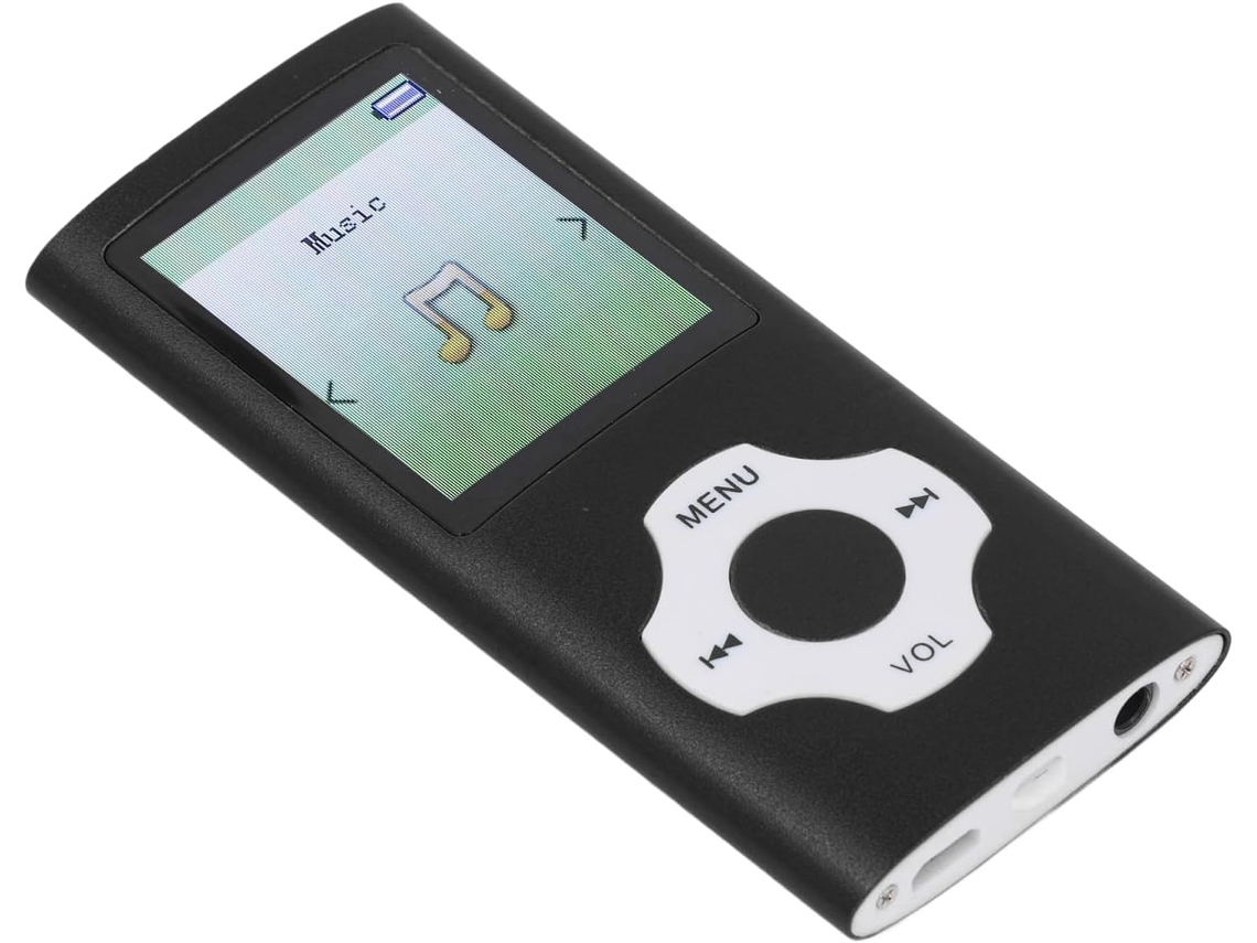 Leitor de MP3/MP4 de 16 GB, tela de 16 polegadas, portátil, música HiFi, cores vibrantes, tela de 8 polegadas com memória (preto)