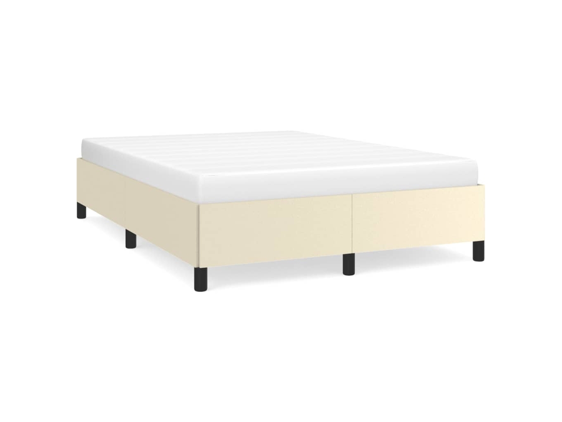 Cama VIDAXL (Bege - Couro Artificial - 203 x 143 x 35 cm)