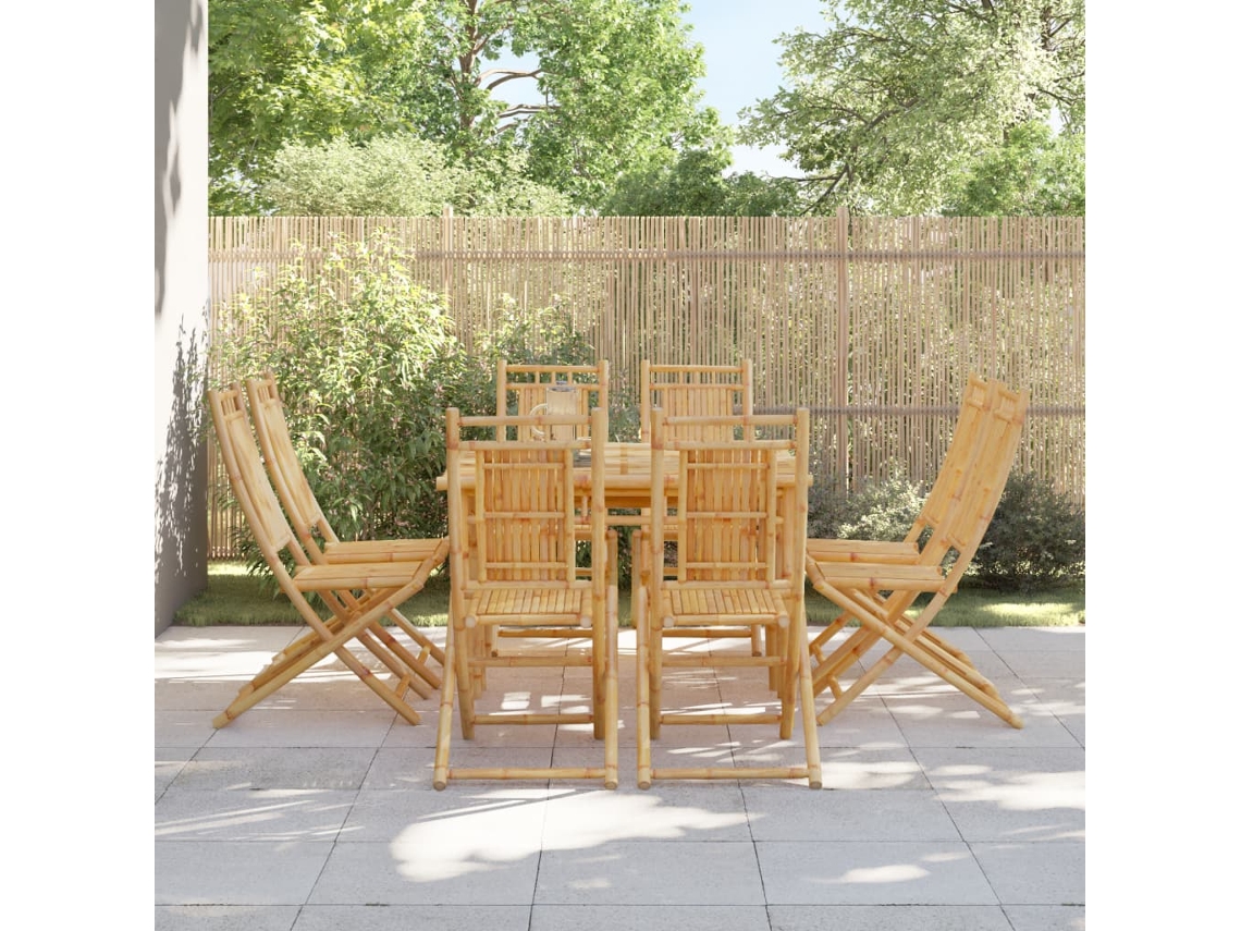 Cadeiras De Jardim Dobráveis 8 Pcs 46x66x99 Cm Bambu Dkd Home Decor