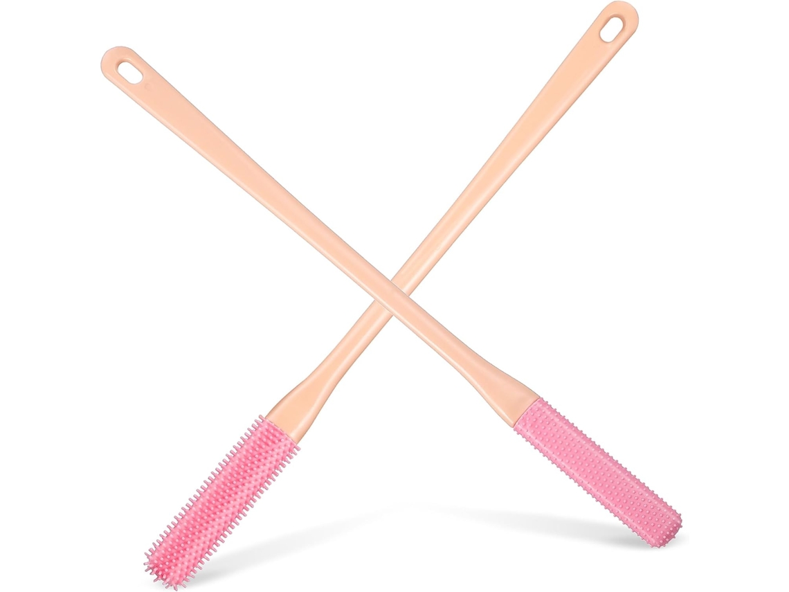 Escova De Silicone 2 Peças Com Cabo Longo, Esfoliante E Escova Macia Para Os Pés Cuidados Diários De Higiene