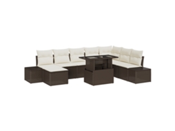 Conjunto 9 De Sofá De Jardim Vidaxl Bege E Marrom