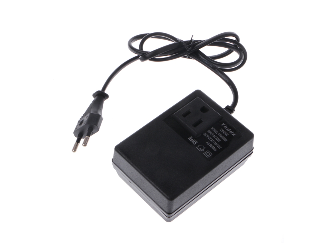Transformador Redutor De Tensão 200 W Ca 220 V Para 110, Adaptador De Tomada Europeia Para Viagens